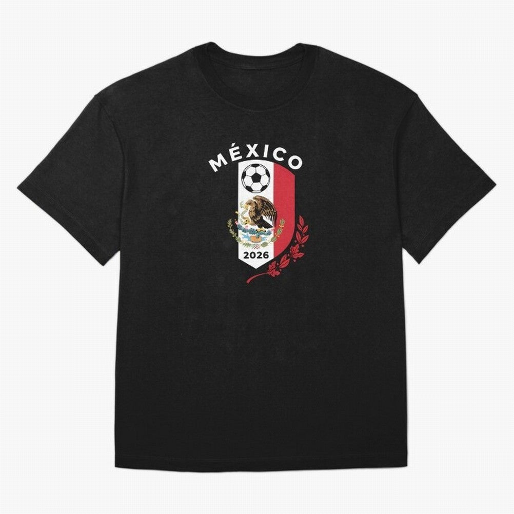 Mexico Emblem World Cup Soccer 2026 Football Crew T-Shirt_83050167 Oversized T-Shirt Celebrate Every Goal in the FIFA World Cup 2026 Journey through Haaland Highlights, England and Germany Pride, Sports Nostalgia, International Competition, Famous