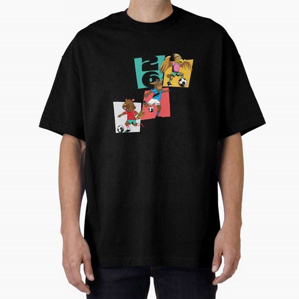 North America Mascots 2 T-Shirt_83568192 Oversized T-Shirt Show Support during Global Football Passion for FIFA World Cup 2026 Group Stage, Made for Haaland and Mbappe, Spain and Netherlands, Global Supporter Spirit, Legendary Goals, National