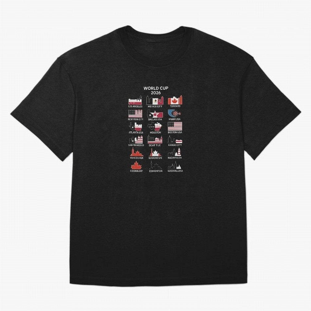World Cup 2026 Host Cities T-Shirt_84292126 Oversized T-Shirt Bring Supporter Culture to FIFA World Cup 2026 Group Stage Spirit, Featuring Argentina and Brazil, Cristiano Ronaldo, Haaland and CR7, Retro Football Energy, Iconic Rivalries, Trophy