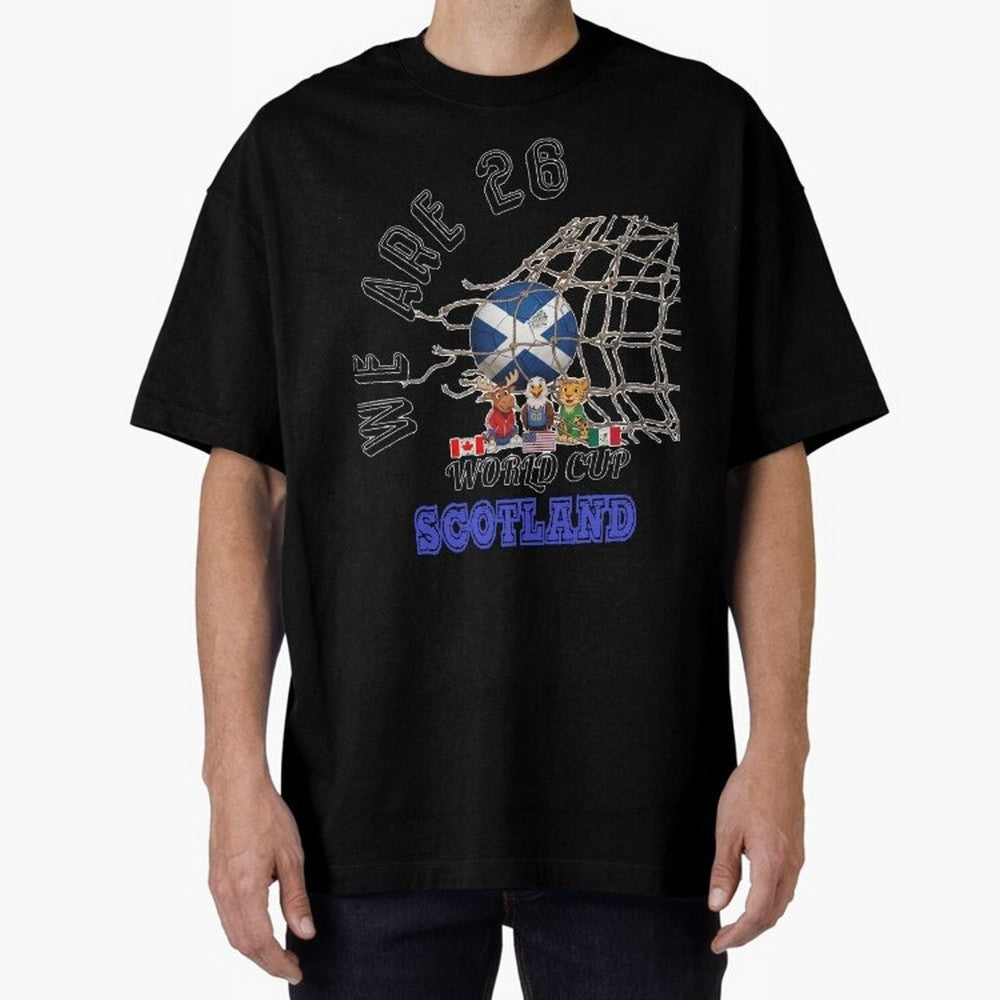World cup 26 - Scotland Oversized T-Shirt Spotlight the FIFA World Cup 2026 USA Canada Mexico Journey through Mbappe Highlights, Argentina Pride, Game Day Rituals, Football Legends, Country Pride and the Road to the Final; Ideal for Fans Who Follow