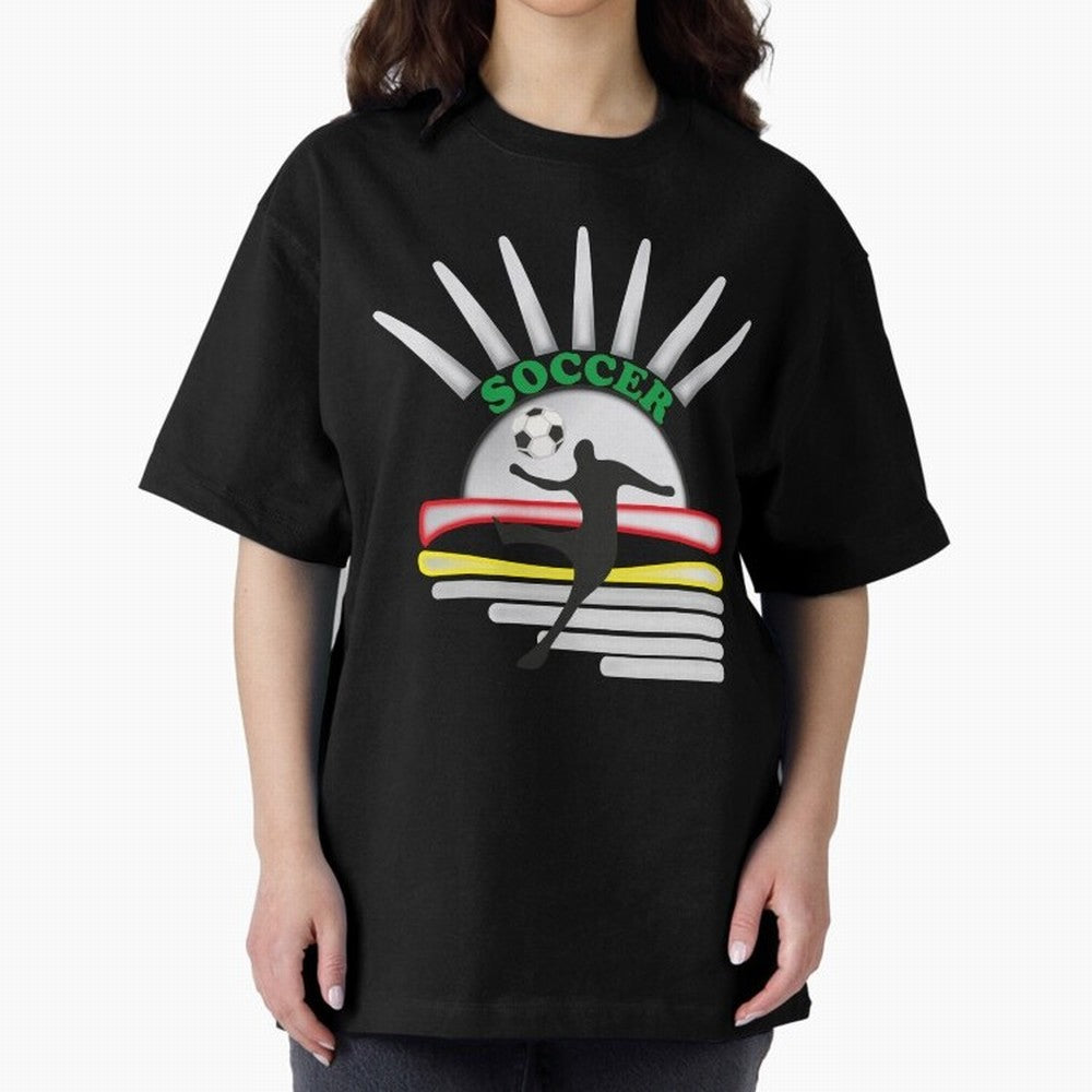 Football player football sun Oversized T-Shirt Keep the Legacy of Global Football Passion for FIFA World Cup 2026 Group Stage, Celebrating CR7 and Messi, France and Portugal, Supporter Pride, Iconic Celebrations, Legendary Names and Global Match