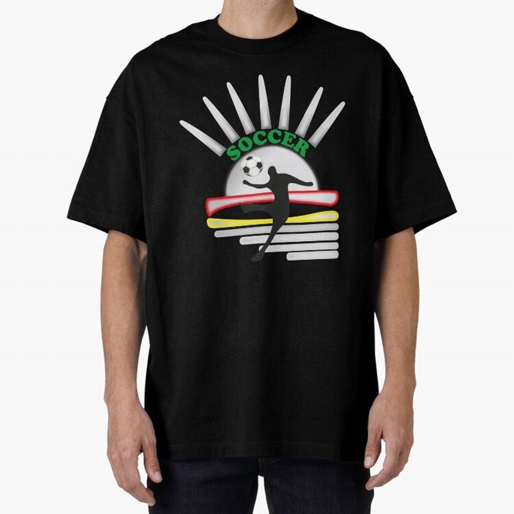 Football player football sun Oversized T-Shirt Keep the Legacy of Global Football Passion for FIFA World Cup 2026 Group Stage, Celebrating CR7 and Messi, France and Portugal, Supporter Pride, Iconic Celebrations, Legendary Names and Global Match