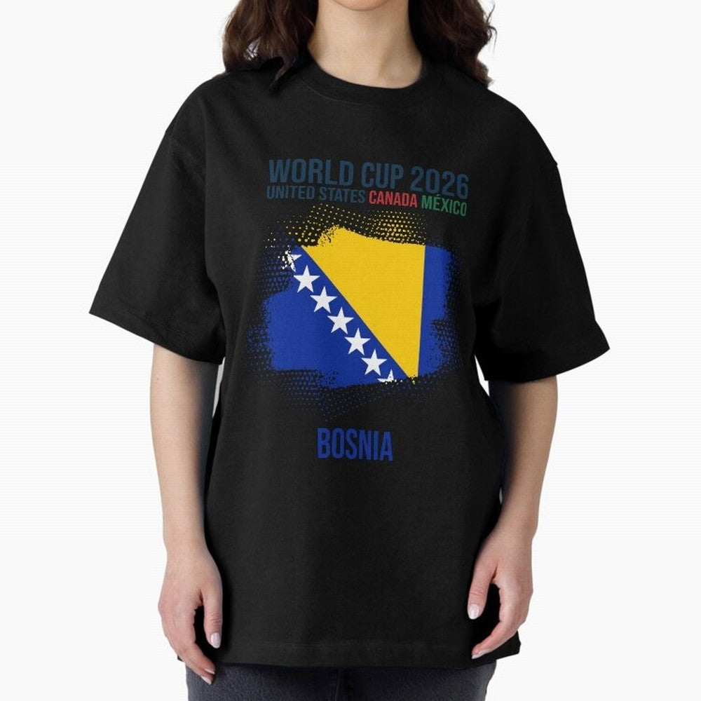 BOSNIA WORLD CUP 2026 Oversized T-Shirt Celebrate Supporters United by Match Day Hype around FIFA World Cup 2026, Mbappe, Argentina, Soccer Culture, Superstar Moments, National Team Dreams and Competitive Fire; Great for Supporters Who Love