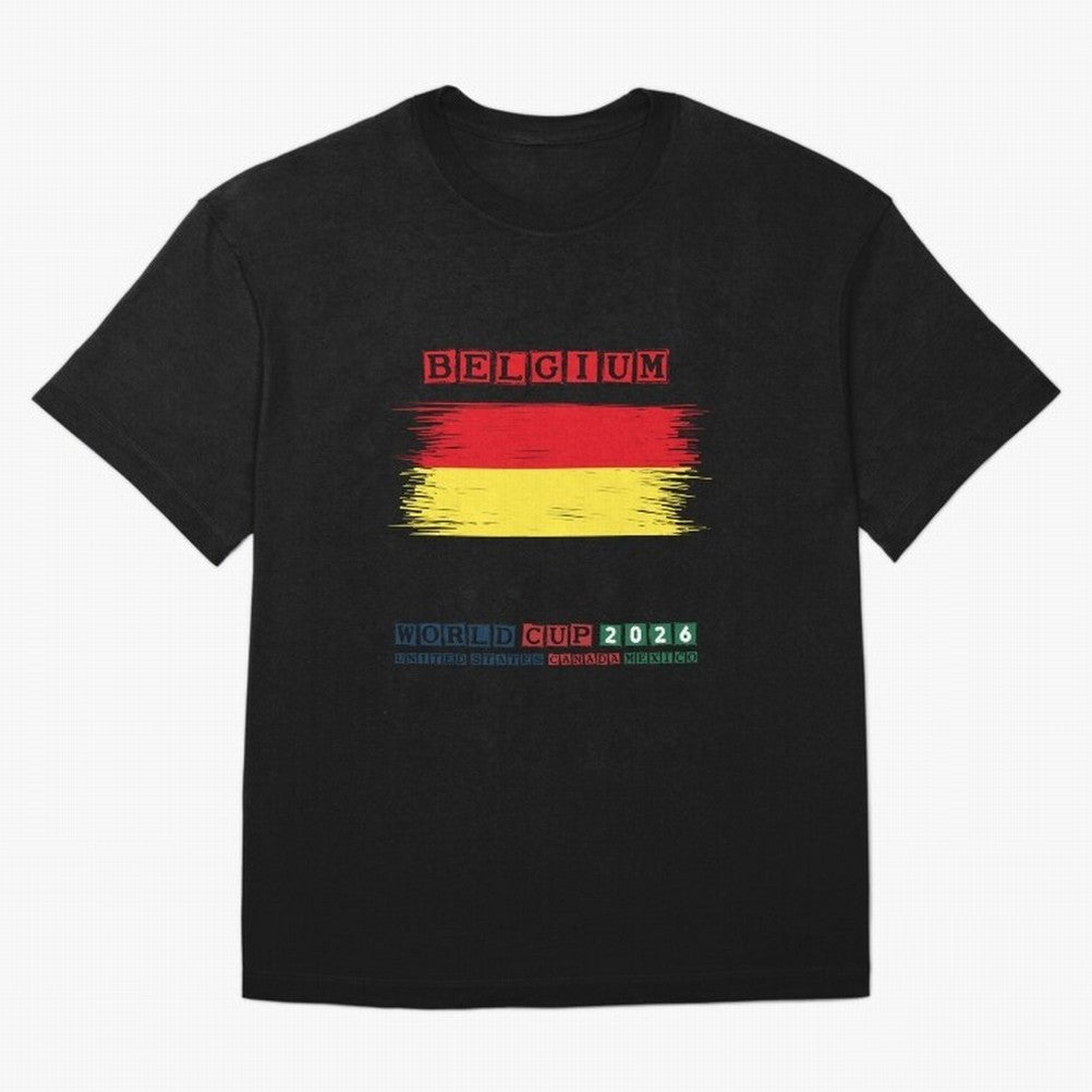 BELGIUM WORLD CUP 2026 Oversized T-Shirt Make Your Look Match Global Football Passion for FIFA World Cup 2026 USA Canada Mexico, Centered on Messi, Neymar and Mbappe, Argentina and Brazil, Retro Football Energy, Iconic Rivalries, Trophy Chase Drama