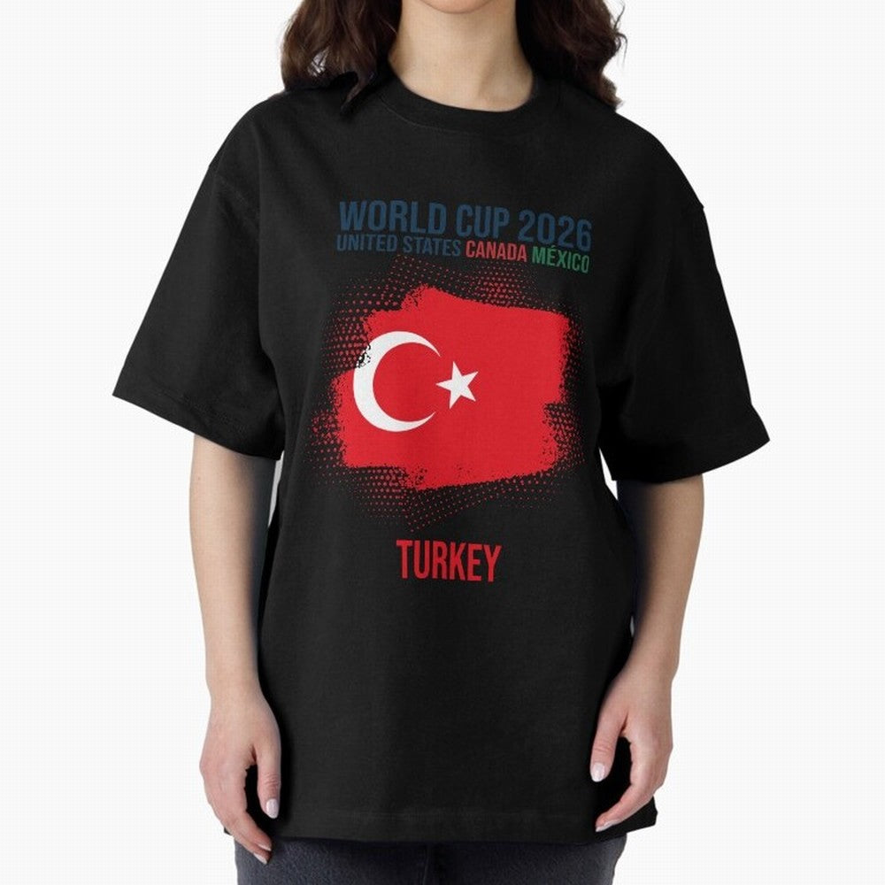 TURKEY WORLD CUP 2026 Oversized T-Shirt Stand Out with Spirit from the FIFA World Cup 2026 USA Canada Mexico Journey through CR7 Highlights, Brazil, Portugal and Argentina Pride, Supporter Pride, Iconic Celebrations, Legendary Names and Global