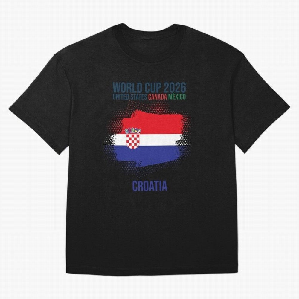 CROATIA WORLD CUP 2026 Oversized T-Shirt Cheer through Every Moment of FIFA World Cup 2026 USA Canada Mexico Celebrating Mbappe and Neymar, Portugal, Spain and Germany Energy, Champion Mindset, Group Stage Buzz, Knockout Tension and Passionate Fan