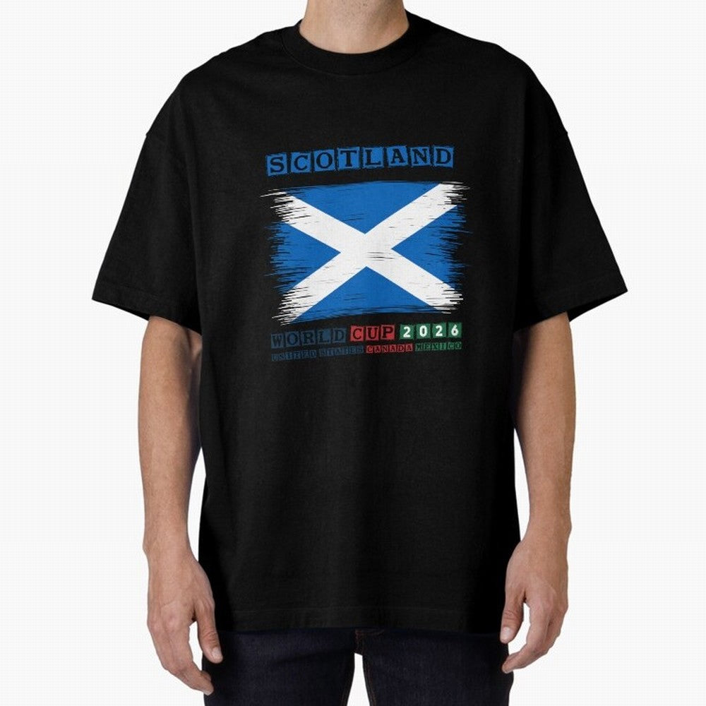 SCOTLAND WORLD CUP 2026 Oversized T-Shirt Show Your Love for Match Day Hype around FIFA World Cup 2026, Haaland and Mbappe, Brazil, Football History, Final Match Energy, Crowd Noise and Once in a Lifetime Moments; Ideal for Passionate Fans Who Love