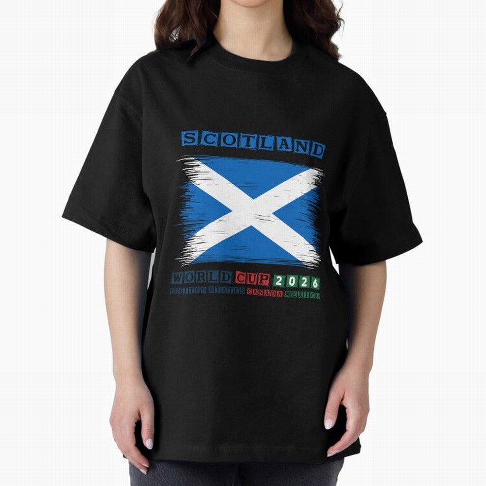 SCOTLAND WORLD CUP 2026 Oversized T-Shirt Show Your Love for Match Day Hype around FIFA World Cup 2026, Haaland and Mbappe, Brazil, Football History, Final Match Energy, Crowd Noise and Once in a Lifetime Moments; Ideal for Passionate Fans Who Love
