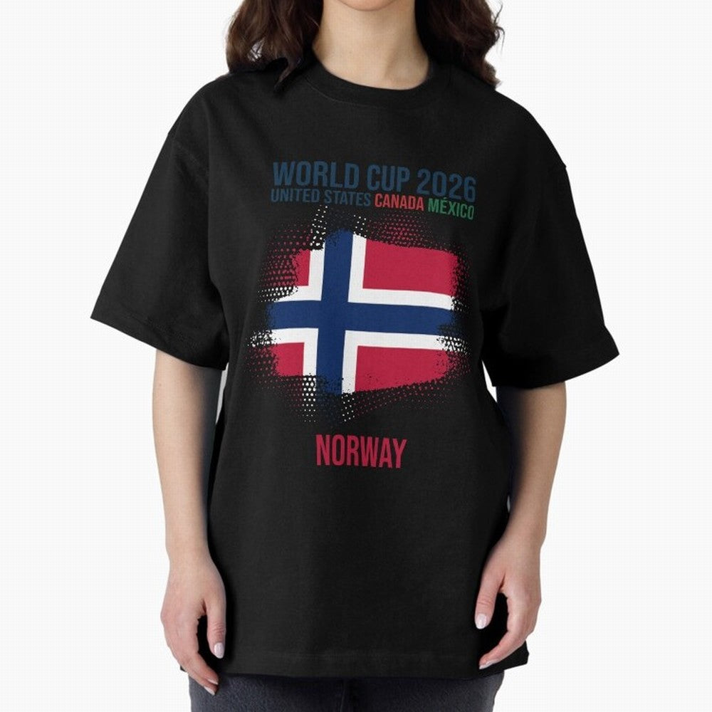 NORWAY WORLD CUP 2026 Oversized T-Shirt Stand Proud for FIFA World Cup 2026 Group Stage Driven by Mbappe and Neymar, Brazil, Portugal and Argentina Energy, Worldwide Fan Energy, Dramatic Goals, Stadium Lights and Championship Celebrations; Made for