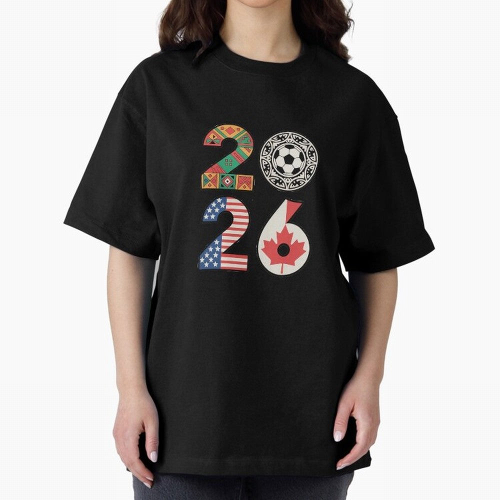 2026 Football Countries Design ¨C USA, Canada & Mexico Inspired Art Oversized T-Shirt Represent Match Day Hype around FIFA World Cup 2026, Neymar, Portugal, Champion Mindset, Group Stage Buzz, Knockout Tension and Passionate Fan Culture; Ideal for