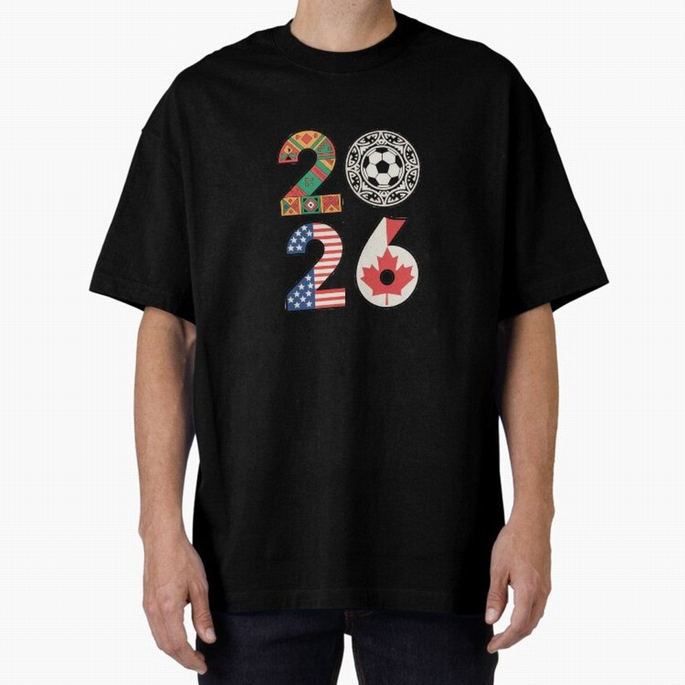 2026 Football Countries Design ¨C USA, Canada & Mexico Inspired Art Oversized T-Shirt Represent Match Day Hype around FIFA World Cup 2026, Neymar, Portugal, Champion Mindset, Group Stage Buzz, Knockout Tension and Passionate Fan Culture; Ideal for