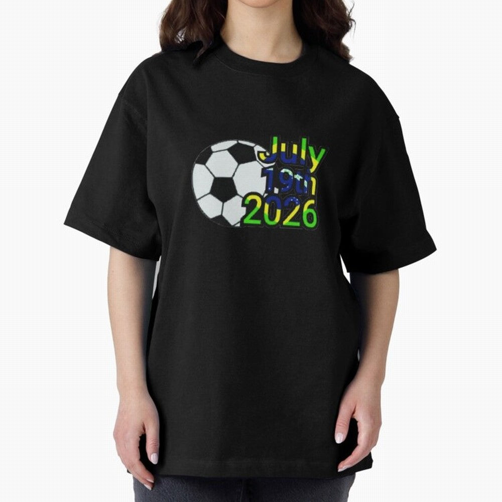USA 2026- Brazil Oversized T-Shirt Capture Global Football Passion for FIFA World Cup 2026 USA Canada Mexico, Filled with Haaland and Mbappe, England, France and Netherlands, Championship Spirit, Famous Goals, Roaring Crowds and International