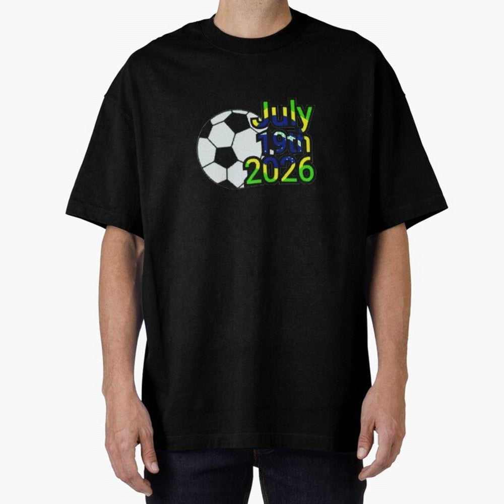 USA 2026- Brazil Oversized T-Shirt Capture Global Football Passion for FIFA World Cup 2026 USA Canada Mexico, Filled with Haaland and Mbappe, England, France and Netherlands, Championship Spirit, Famous Goals, Roaring Crowds and International