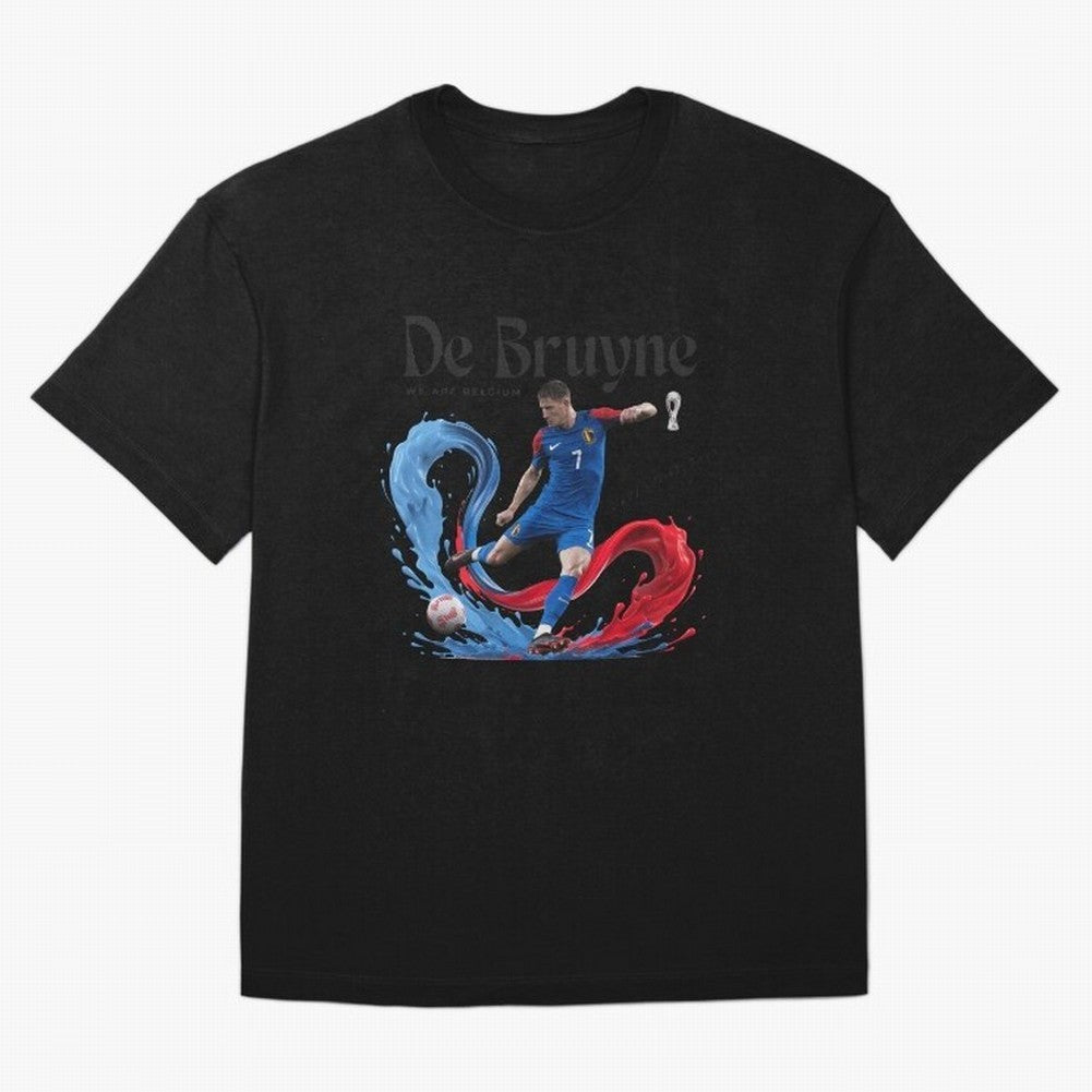 De Bruyne - We are Belgium Oversized T-Shirt Live the Energy of FIFA World Cup 2026 USA Canada Mexico Spirit, Filled with France, CR7, Stadium Memories, Football Loyalty, International Chants and Championship Tradition; Perfect for Fans,