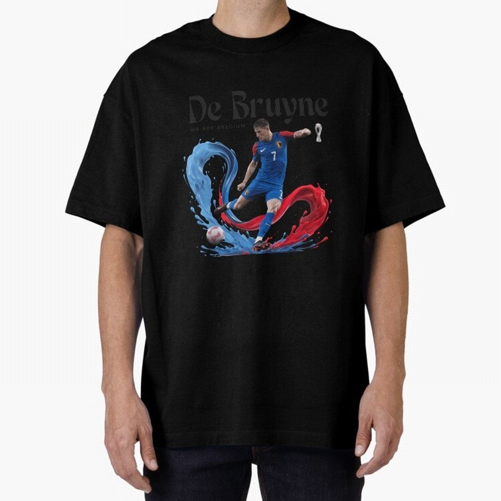 De Bruyne - We are Belgium Oversized T-Shirt Live the Energy of FIFA World Cup 2026 USA Canada Mexico Spirit, Filled with France, CR7, Stadium Memories, Football Loyalty, International Chants and Championship Tradition; Perfect for Fans,