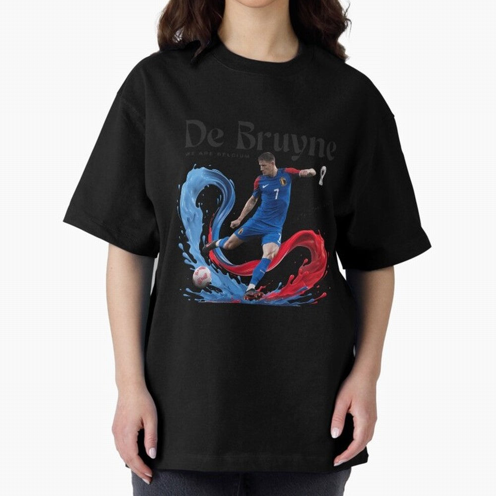 De Bruyne - We are Belgium Oversized T-Shirt Live the Energy of FIFA World Cup 2026 USA Canada Mexico Spirit, Filled with France, CR7, Stadium Memories, Football Loyalty, International Chants and Championship Tradition; Perfect for Fans,