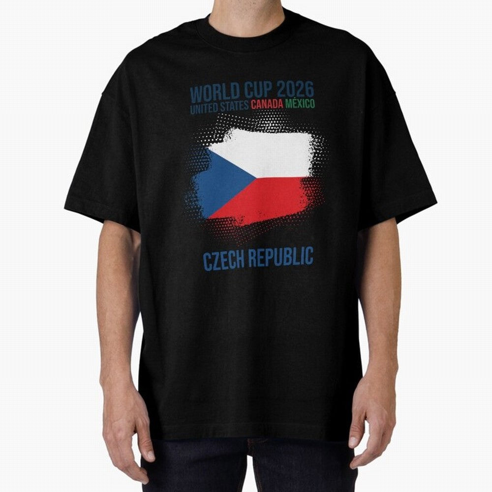 Czech Republic WORLD CUP 2026 Oversized T-Shirt Share FIFA World Cup 2026 Group Stage Inspired by Mbappe, England and Germany Energy, Supporter Pride, Iconic Celebrations, Legendary Names and Global Match Day Energy; Perfect for People Who Love