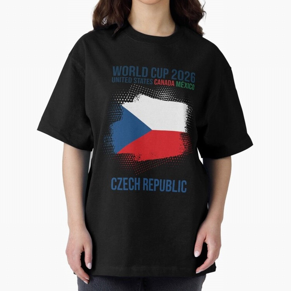 Czech Republic WORLD CUP 2026 Oversized T-Shirt Share FIFA World Cup 2026 Group Stage Inspired by Mbappe, England and Germany Energy, Supporter Pride, Iconic Celebrations, Legendary Names and Global Match Day Energy; Perfect for People Who Love