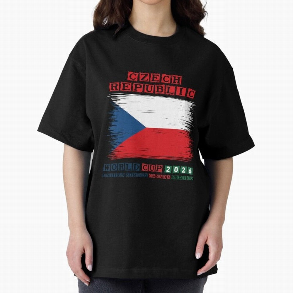 Czech Republic WORLD CUP 2026 Oversized T-Shirt Back Your Heroes with FIFA World Cup 2026 for Fans of Messi, CR7 and Mbappe and Portugal, Spain and Germany, Bringing Football Festival Excitement, Trophy Ambitions, Country Rivalries and Star Player