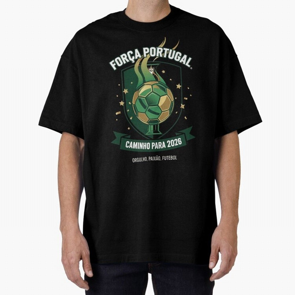 Portugal World Cup 2026 Fan Art Oversized T-Shirt Show Match Day Excitement for the FIFA World Cup 2026 USA Canada Mexico Journey through Neymar Highlights, Portugal Pride, Sports Nostalgia, International Competition, Famous Players and