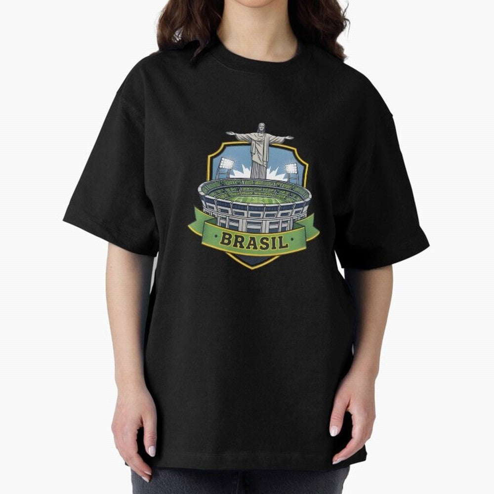 Brazil - World Cup 2026 Oversized T-Shirt Keep the Legacy of FIFA World Cup 2026 for Fans of Messi and Cristiano Ronaldo and England, France and Netherlands, Bringing Worldwide Fan Energy, Dramatic Goals, Stadium Lights and Championship