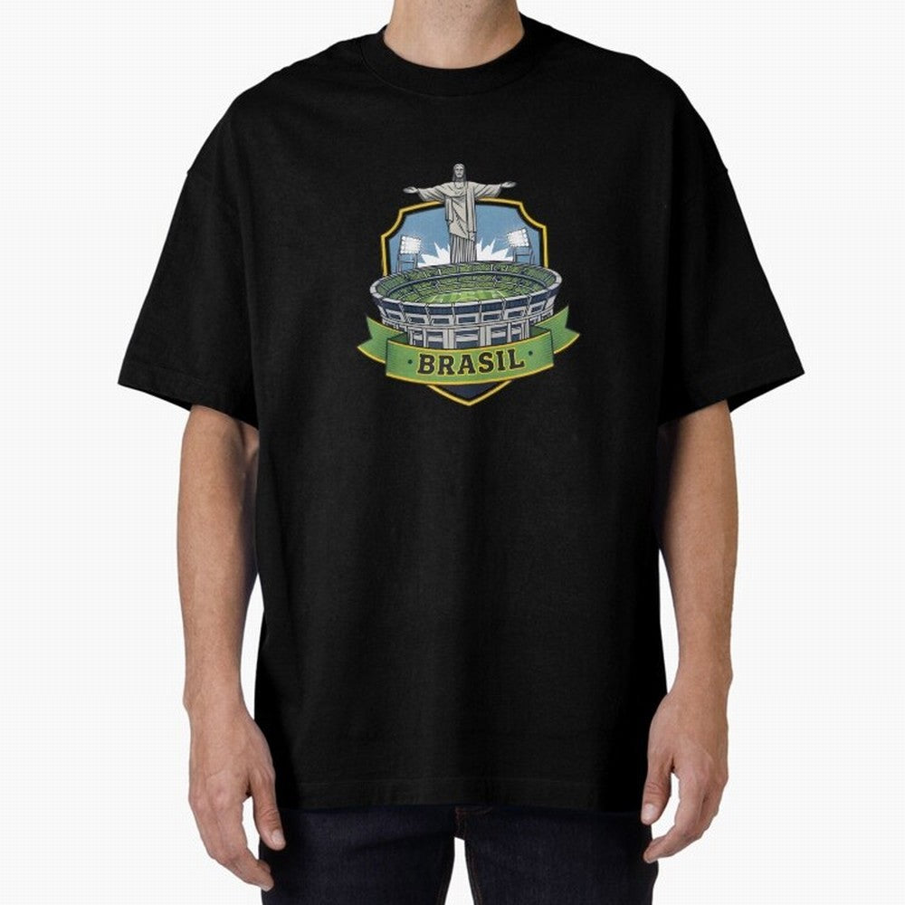 Brazil - World Cup 2026 Oversized T-Shirt Keep the Legacy of FIFA World Cup 2026 for Fans of Messi and Cristiano Ronaldo and England, France and Netherlands, Bringing Worldwide Fan Energy, Dramatic Goals, Stadium Lights and Championship