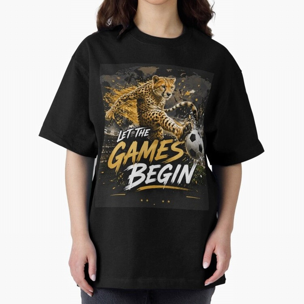Let The Games Begin-World Cup Soccer @026 Oversized T-Shirt Show Your Tournament Heart for FIFA World Cup 2026 Group Stage Spirit, Made for Argentina and Brazil, Mbappe and Neymar, Vintage Soccer Flavor, Modern Football Stars, National Flags and
