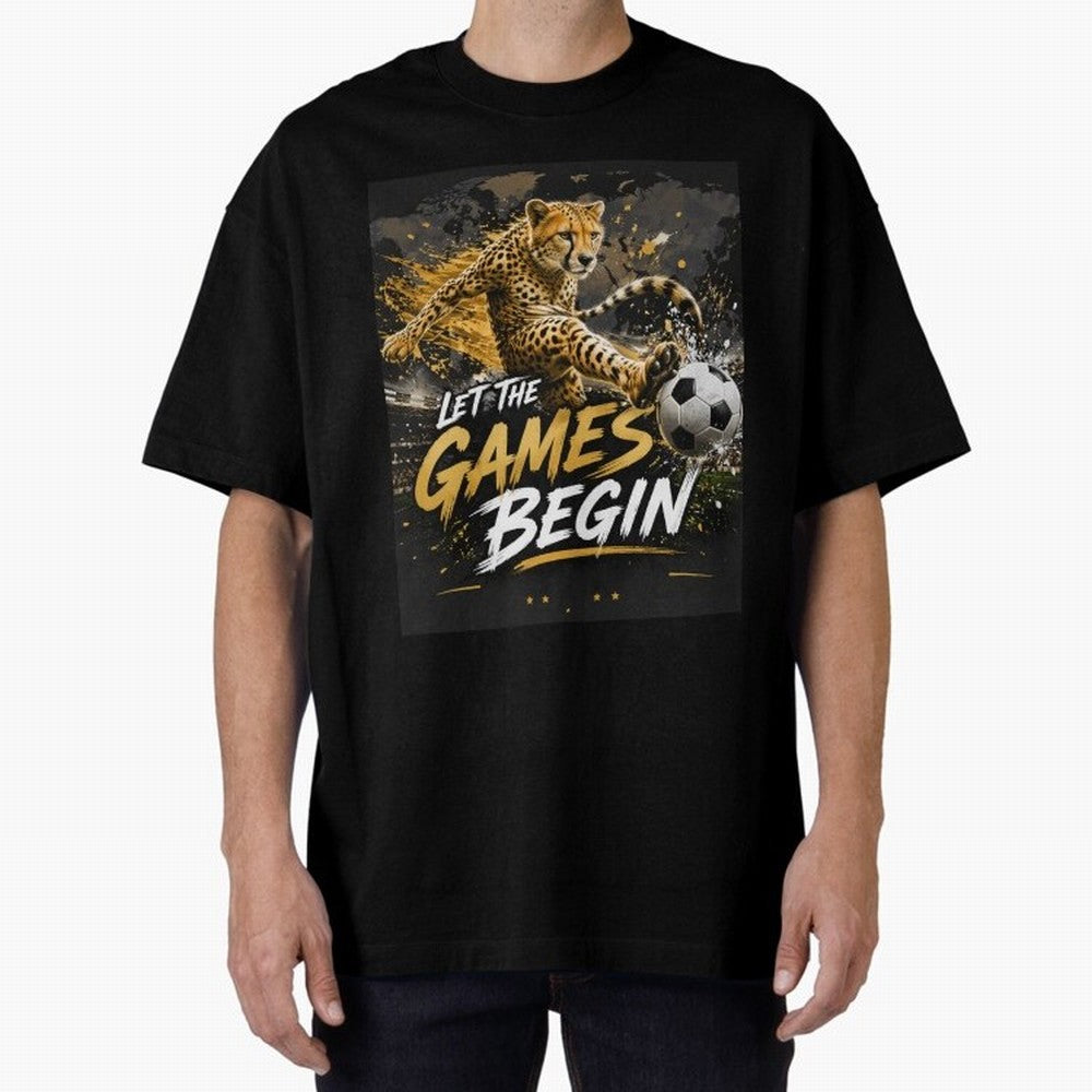 Let The Games Begin-World Cup Soccer @026 Oversized T-Shirt Show Your Tournament Heart for FIFA World Cup 2026 Group Stage Spirit, Made for Argentina and Brazil, Mbappe and Neymar, Vintage Soccer Flavor, Modern Football Stars, National Flags and