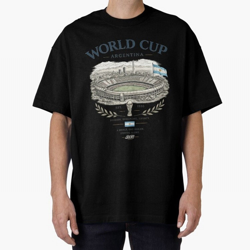 Argentina World Cup Vintage Streetwear Oversized T-Shirt Celebrate the Next Chapter of FIFA World Cup 2026 USA Canada Mexico with Neymar, France and Portugal Energy, Champion Mindset, Group Stage Buzz, Knockout Tension and Passionate Fan Culture;