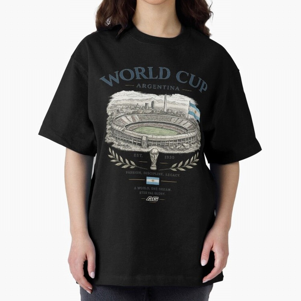Argentina World Cup Vintage Streetwear Oversized T-Shirt Celebrate the Next Chapter of FIFA World Cup 2026 USA Canada Mexico with Neymar, France and Portugal Energy, Champion Mindset, Group Stage Buzz, Knockout Tension and Passionate Fan Culture;
