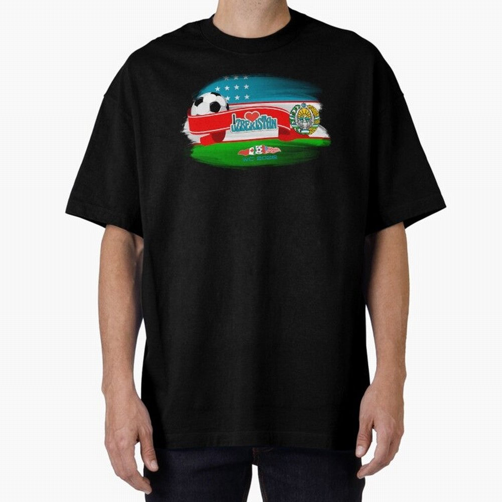 UzbekistanWC 2026 Oversized T-Shirt Discover FIFA World Cup 2026 USA Canada Mexico for Fans of Neymar and Portugal, Spain and Germany, Bringing Classic Soccer Heritage, Championship Pressure, Fan Loyalty and International Pride; Great for
