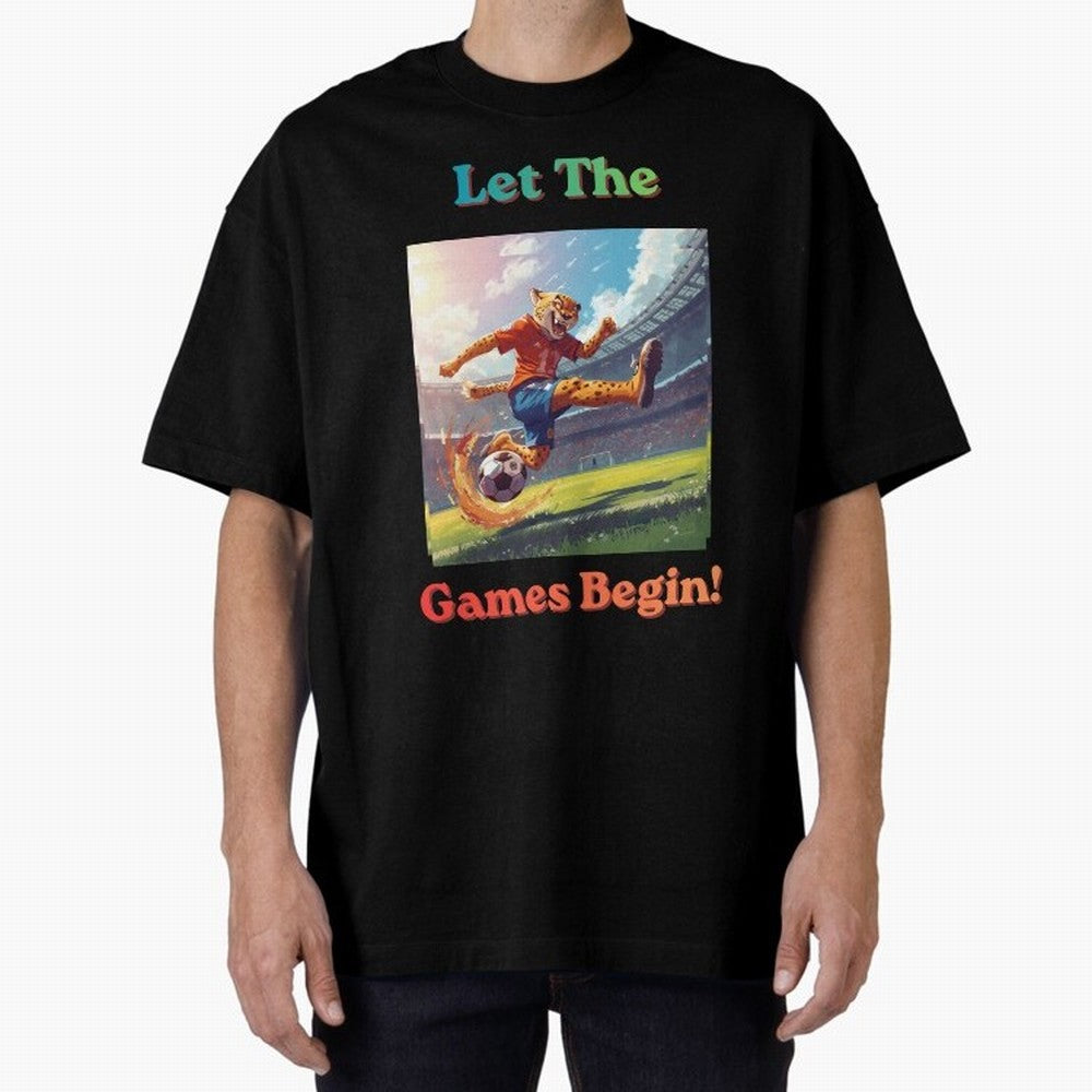 Let The Games Begin ¨C World Cup Soccer 2026 Oversized T-Shirt Support Iconic Players in Match Day Hype around FIFA World Cup 2026, Neymar, Haaland and Cristiano Ronaldo, Argentina, France and Brazil, Football History, Final Match Energy, Crowd