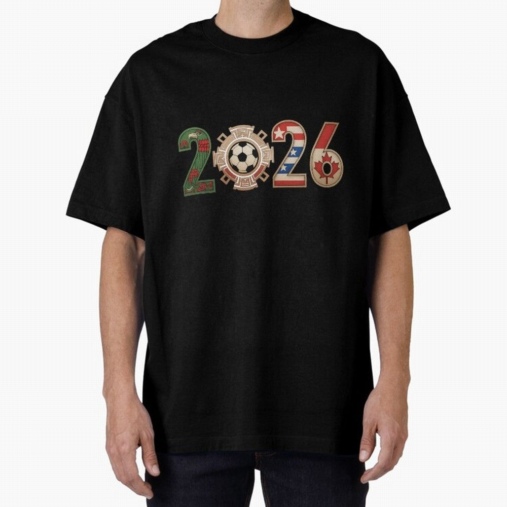 2026 Oversized T-Shirt Build FIFA World Cup 2026 Group Stage Connected to CR7 and Messi, Brazil, Portugal and Argentina Energy, Worldwide Fan Energy, Dramatic Goals, Stadium Lights and Championship Celebrations; Ideal for Football Dads, Football