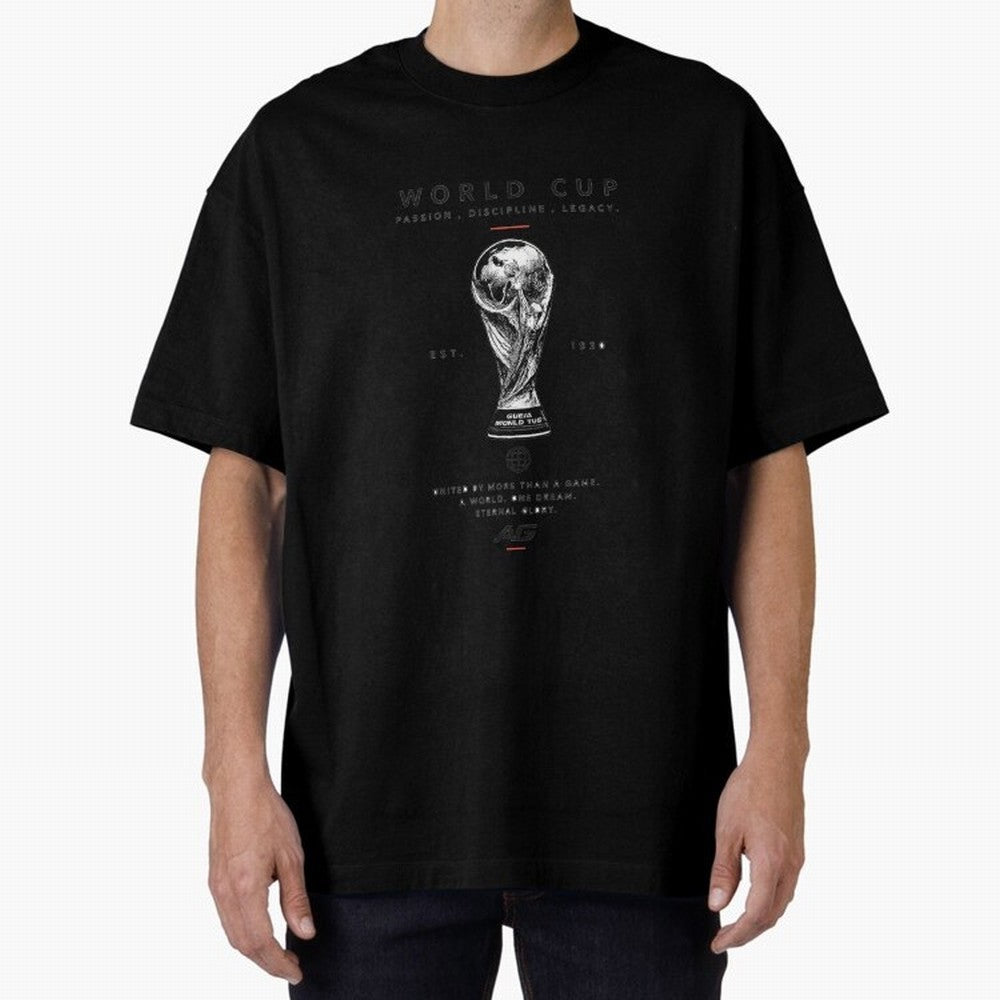 World Cup Football Streetwear Design Oversized T-Shirt Feel International Energy from FIFA World Cup 2026 Inspired by Mbappe, Spain Energy, Soccer Culture, Superstar Moments, National Team Dreams and Competitive Fire; Great for Watch Parties,