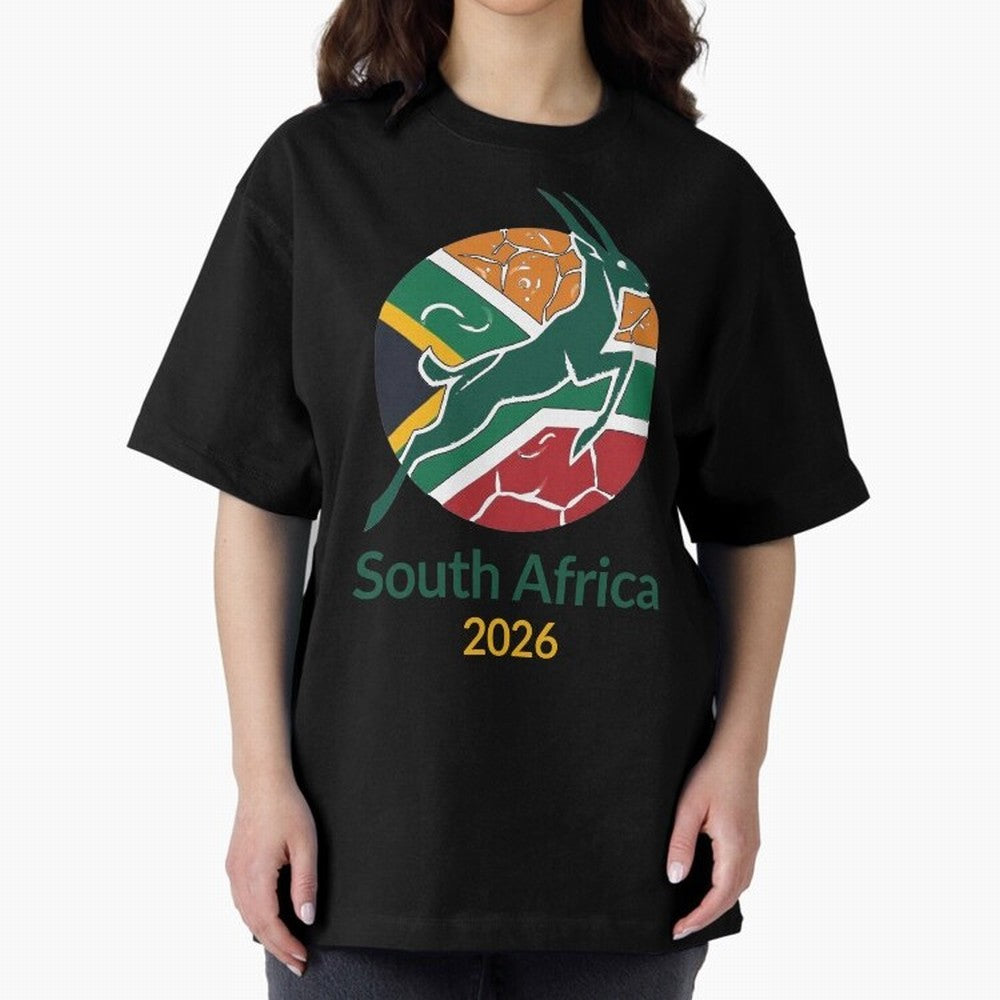 South Africa 2026 Oversized T-Shirt Bring Home the FIFA World Cup 2026 Group Stage Journey through Neymar, Haaland and Cristiano Ronaldo Highlights, Portugal Pride, Retro Football Energy, Iconic Rivalries, Trophy Chase Drama and Stadium Atmosphere;