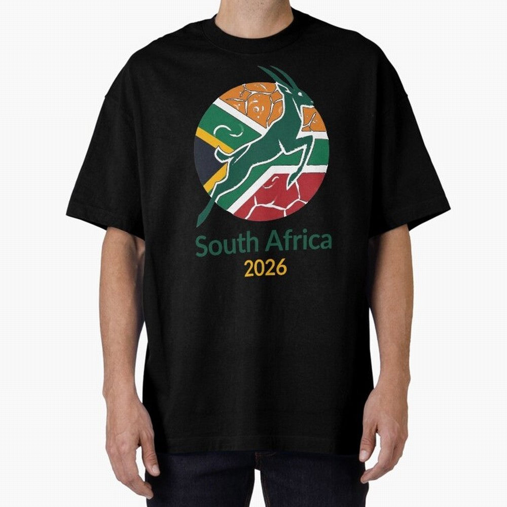 South Africa 2026 Oversized T-Shirt Bring Home the FIFA World Cup 2026 Group Stage Journey through Neymar, Haaland and Cristiano Ronaldo Highlights, Portugal Pride, Retro Football Energy, Iconic Rivalries, Trophy Chase Drama and Stadium Atmosphere;