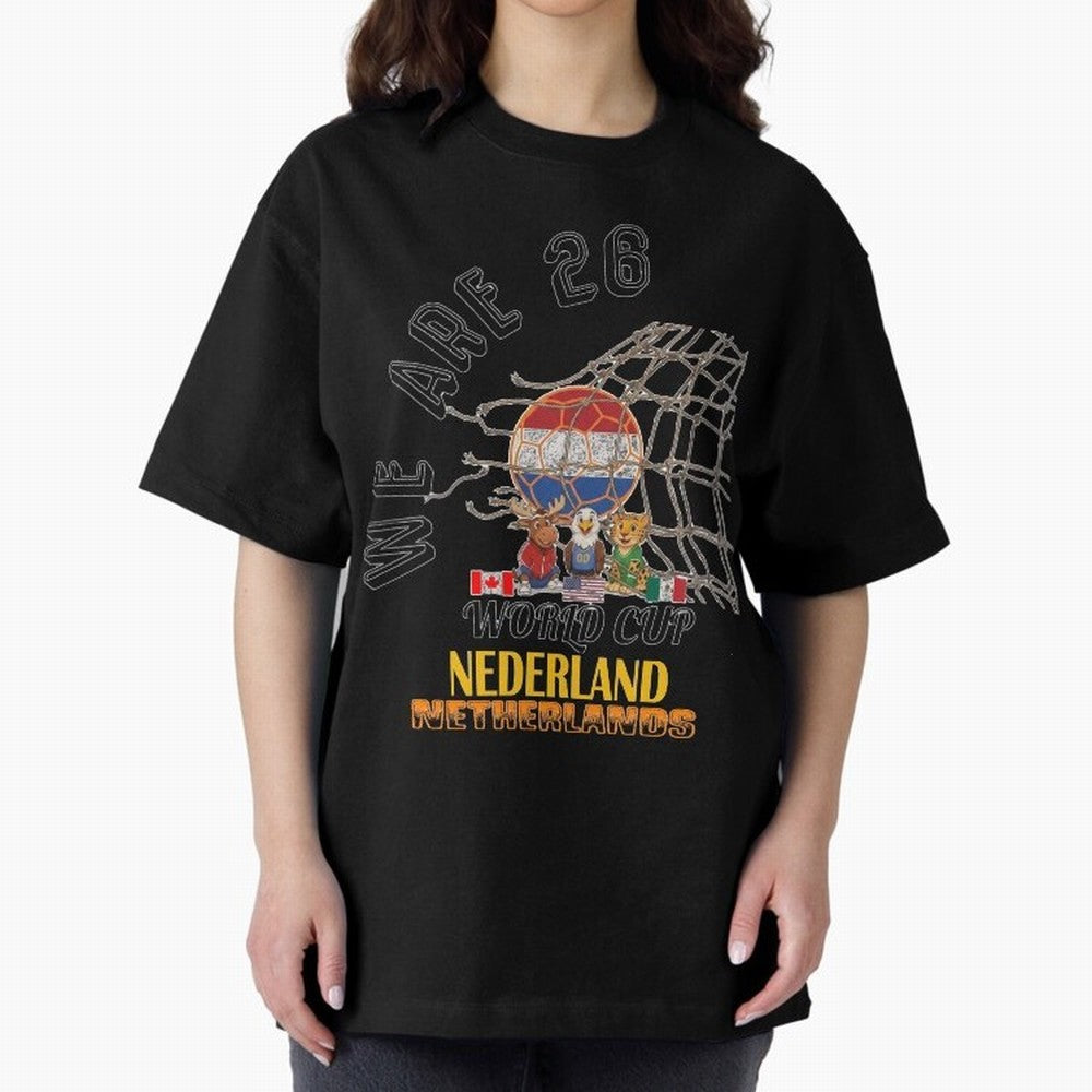 World cup 26 - Netherlands Oversized T-Shirt Show Match Day Excitement for the FIFA World Cup 2026 USA Canada Mexico Journey through Haaland and Mbappe Highlights, France Pride, Championship Spirit, Famous Goals, Roaring Crowds and International