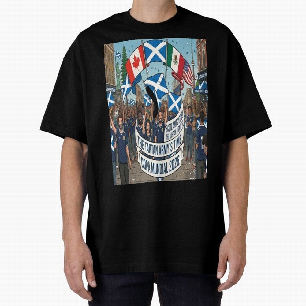Scotland World Cup 2026 Oversized T-Shirt Join the Countdown to FIFA World Cup 2026 USA Canada Mexico for Fans of CR7 and Messi and Spain and Netherlands, Bringing Tournament Hype, Historic Matchups, Family Viewing Parties and Global Sports Pride;