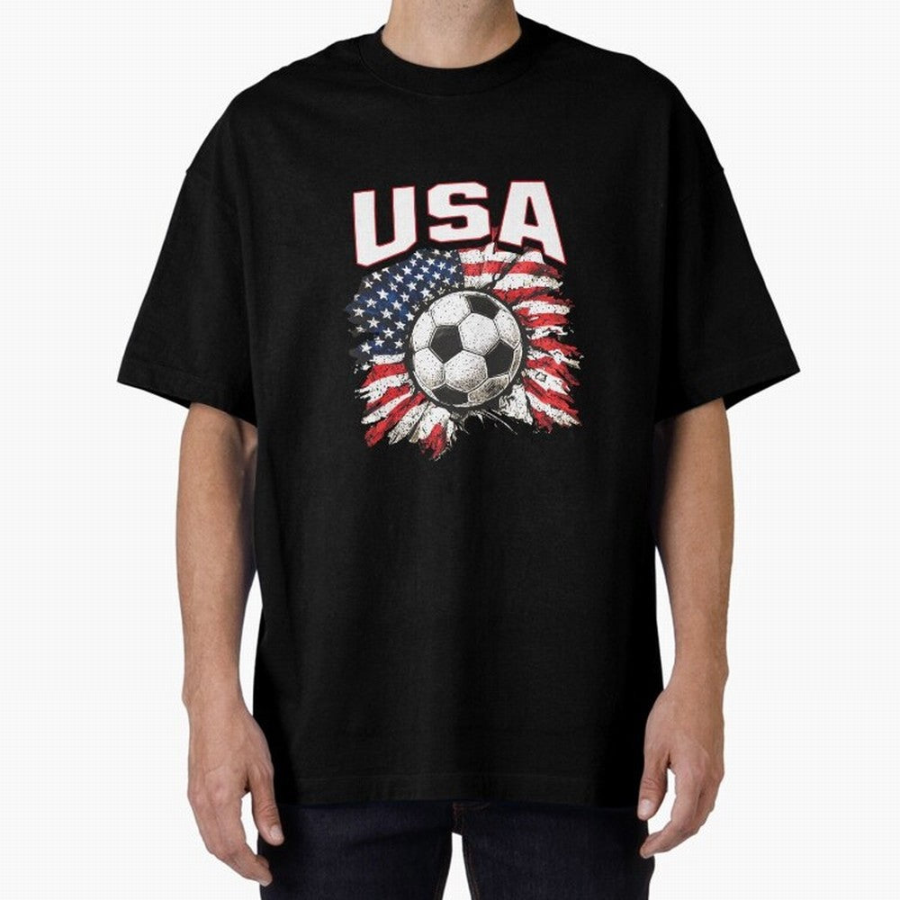 2026 Cup Flag Soccer Pride Fun Family USA Oversized T-Shirt Unlock FIFA World Cup 2026 USA Canada Mexico for Fans of CR7 and Messi and Spain, Bringing Football Festival Excitement, Trophy Ambitions, Country Rivalries and Star Player Buzz; Ideal for