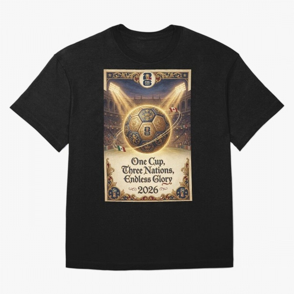 FIFA World Cup 2026 Poster Oversized T-Shirt Join the Countdown to Match Day Hype around FIFA World Cup 2026, Neymar, Germany, Stadium Chants, National Pride, Trophy Dreams and Unforgettable Football Memories; Made for Collectors Who Enjoy Iconic