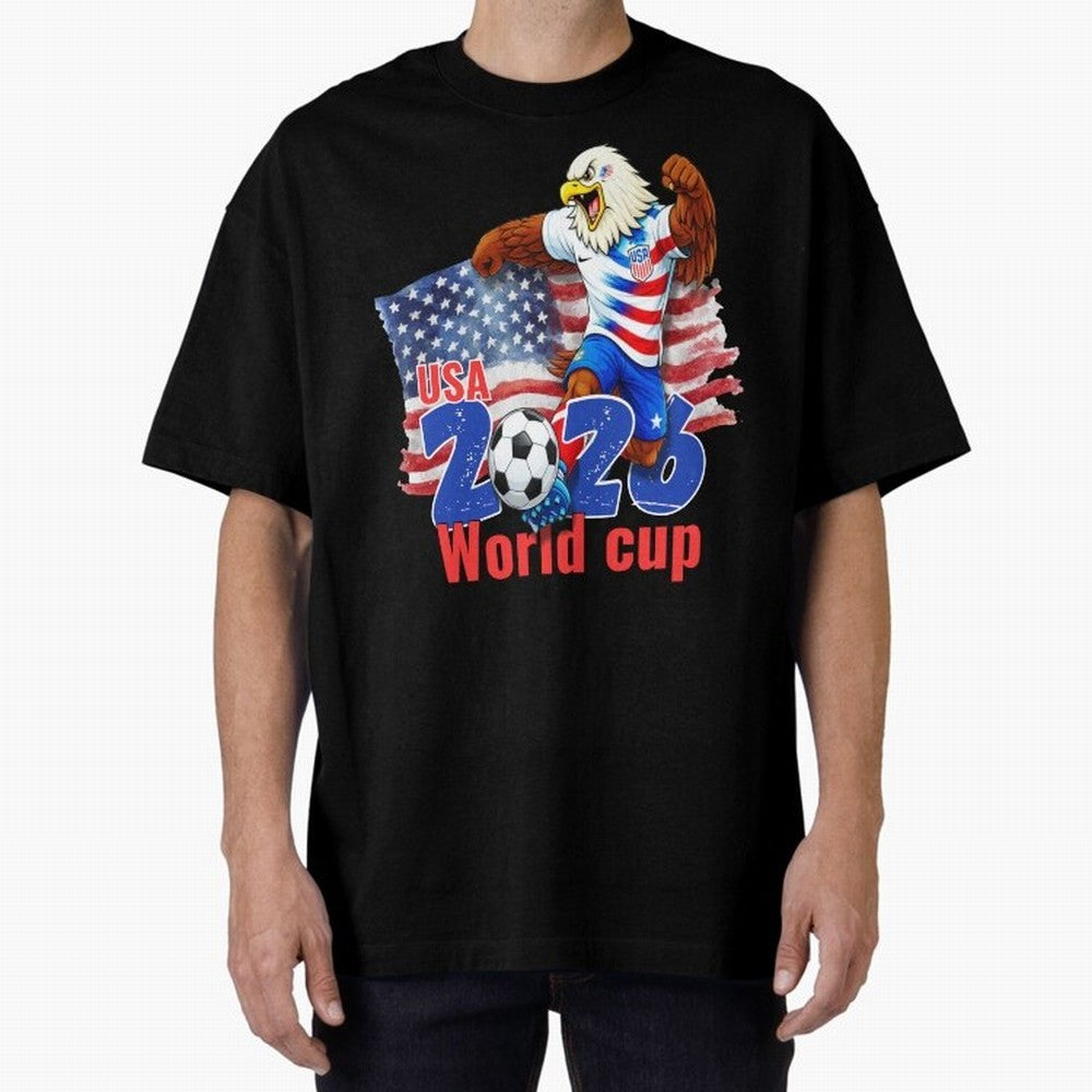 USA 2026 WORLD CUP Oversized T-Shirt Share FIFA World Cup 2026 Group Stage Highlighting CR7, Argentina, France and Brazil Energy, Classic Soccer Heritage, Championship Pressure, Fan Loyalty and International Pride; Perfect for People Who Love