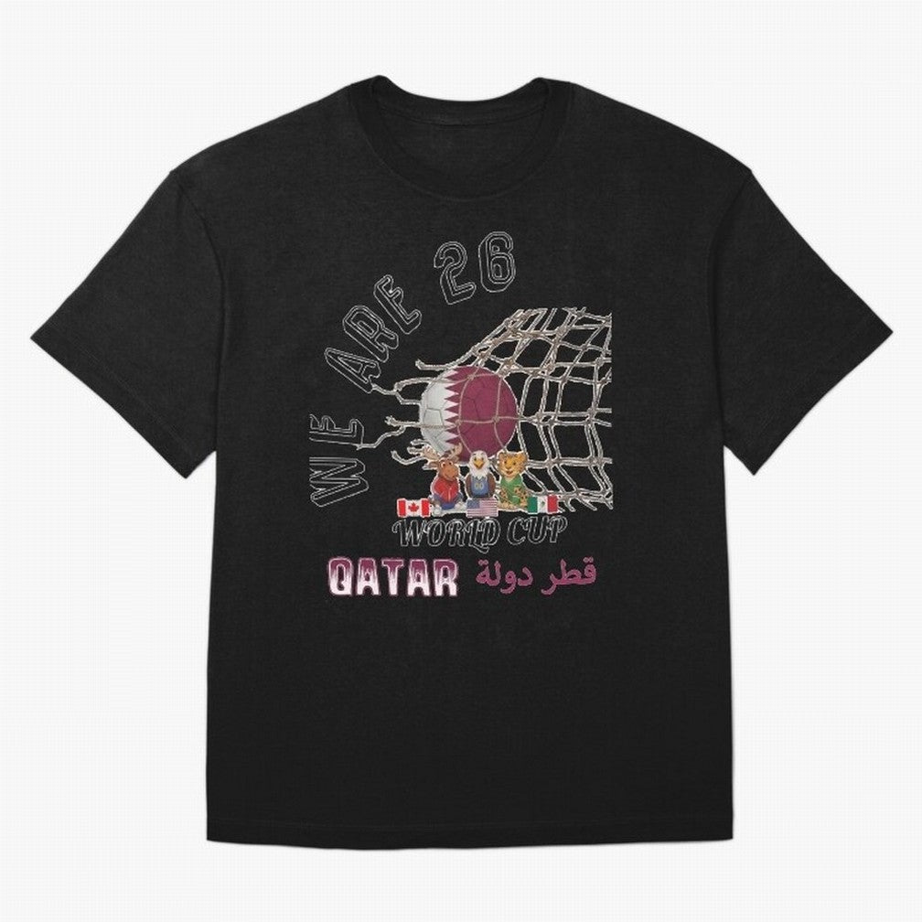 World cup 26 - Qatar Oversized T-Shirt Celebrate Rivalries and Pride in FIFA World Cup 2026 USA Canada Mexico Filled with Neymar, France and Portugal Energy, Supporter Pride, Iconic Celebrations, Legendary Names and Global Match Day Energy; Perfect