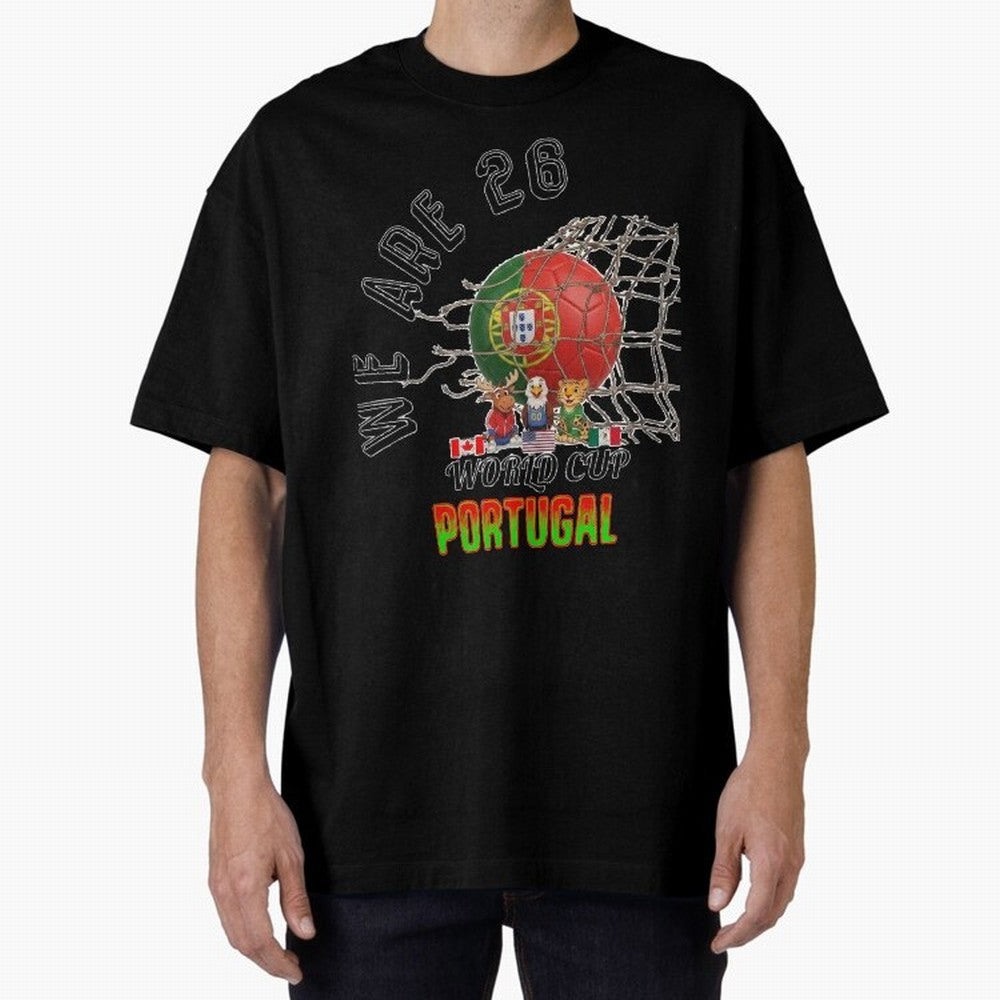World cup 26 - Portugal Oversized T-Shirt Bring Legendary Rivalry Energy to Match Day Hype around FIFA World Cup 2026 Group Stage, Messi, England and Germany, Retro Football Energy, Iconic Rivalries, Trophy Chase Drama and Stadium Atmosphere;