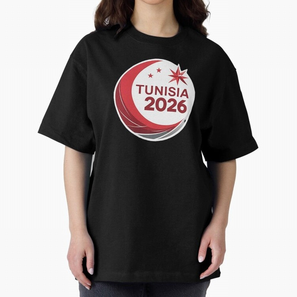 Tunisia 2026 Oversized T-Shirt Celebrate Global Football Passion for FIFA World Cup 2026 Group Stage, Capturing CR7 and Messi, England, Supporter Pride, Iconic Celebrations, Legendary Names and Global Match Day Energy; Great for Watch Parties,