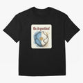 Go Argentina Soccer Ball Flag | Argentinian Football Fan Graphic Tee Oversized T-Shirt Celebrate the Road through FIFA World Cup 2026 Group Stage Spirit, Centered on England and Germany, CR7 and Messi, Vintage Soccer Flavor, Modern Football Stars,