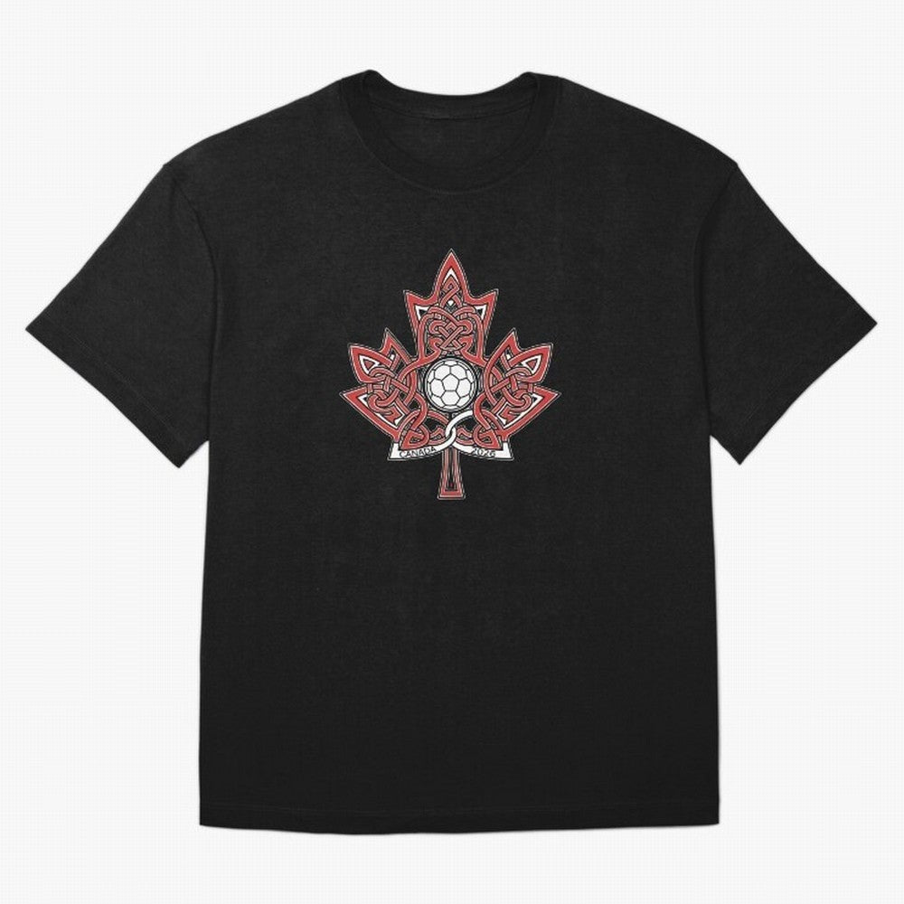 Interwoven Maple Leaf Canada Soccer 2026 T-Shirt_83135197 Oversized T-Shirt Bring Retro Soccer Energy to FIFA World Cup 2026 USA Canada Mexico Inspired by Messi and Cristiano Ronaldo, Brazil Energy, Football Passion, Legendary Performances,