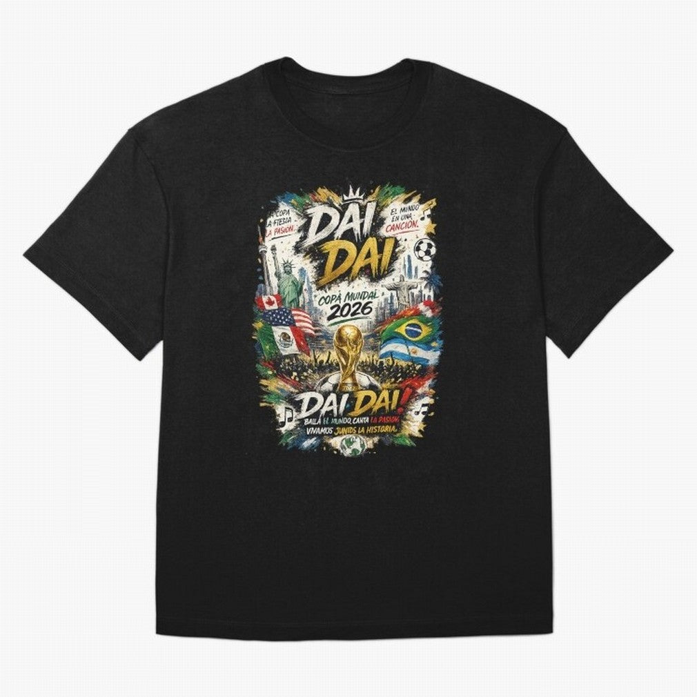 DAI DAI DESIGN FIFA 2026 Oversized T-Shirt Turn Up for Global Football Passion for FIFA World Cup 2026 USA Canada Mexico, Connected to Messi, England, France and Netherlands, Tournament Hype, Historic Matchups, Family Viewing Parties and Global