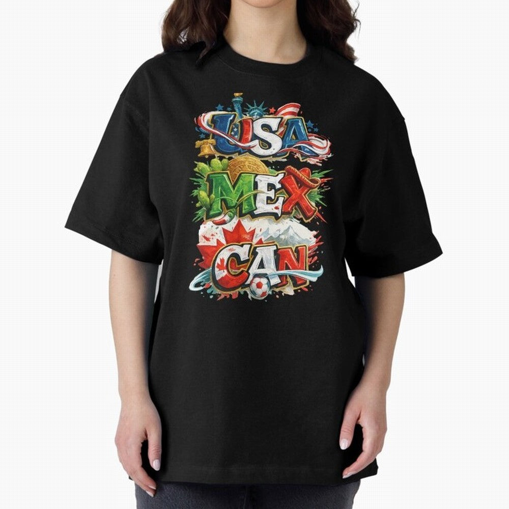 World Cup 2026 USA Canada Mexico Oversized T-Shirt Follow the Road to the FIFA World Cup 2026 USA Canada Mexico Journey through Messi, Neymar and Mbappe Highlights, Netherlands Pride, Classic Soccer Heritage, Championship Pressure, Fan Loyalty and