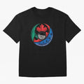 Canada Mexico USA 2026 Round Soccer Emblem Cup T-Shirt_83488590 Oversized T-Shirt Bring FIFA World Cup 2026 Capturing Messi, CR7 and Mbappe, England Energy, Vintage Soccer Flavor, Modern Football Stars, National Flags and Final Night Emotion; Great