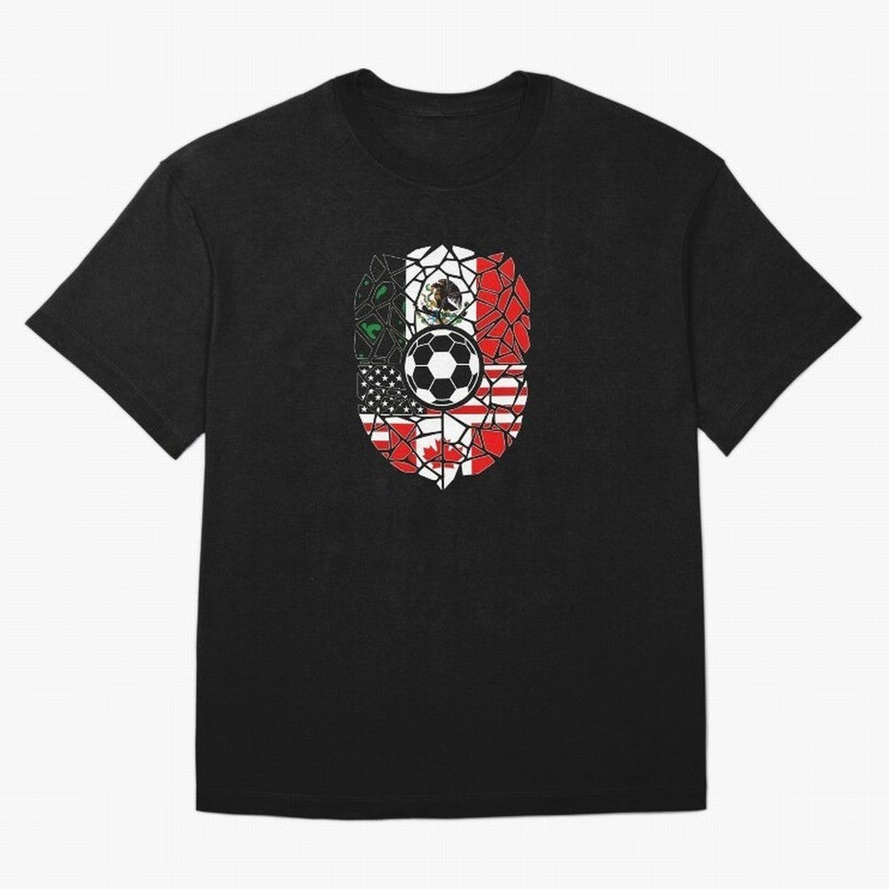 Mosaic Soccer Crest USA Canada Mexico Unity 2026 T-Shirt_82794688 Oversized T-Shirt Represent Fans Who Live for the FIFA World Cup 2026 USA Canada Mexico Journey through Haaland Highlights, Netherlands Pride, Global Supporter Spirit, Legendary
